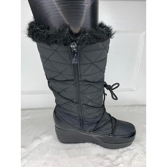 London Fog Womens Quilted Water-Resistant Winter Snow Boots With Faux Fur Size 6 - Picture 6 of 8